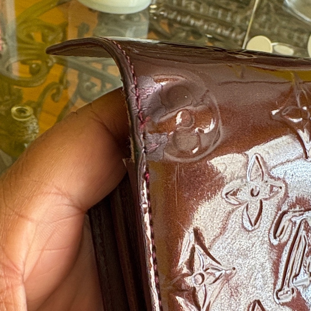 Authentic Louis Vuitton Burgundy Patent Leather Vernis Wallet - Picture 9 of 16
